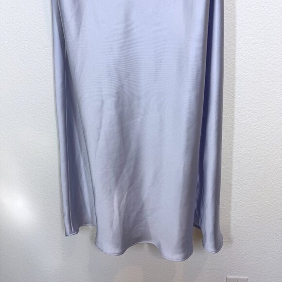 Zara Satin Slip Dress Spaghetti Straps Midi Blue Gray Size Medium - Picture 7 of 11